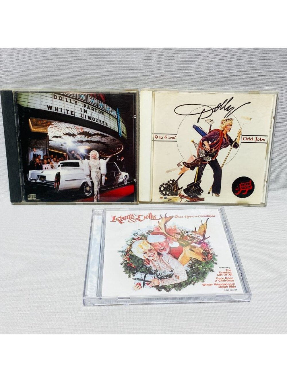 Dolly Parton CDs White Limozeen 9 To 5 & Odd Jobs Kenny & Dolly Christmas Set